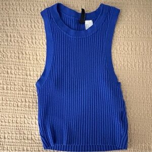 Divided Blue Knit Top